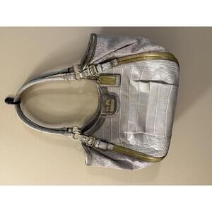 Coach Signature Croc Embossed Leather Handbag